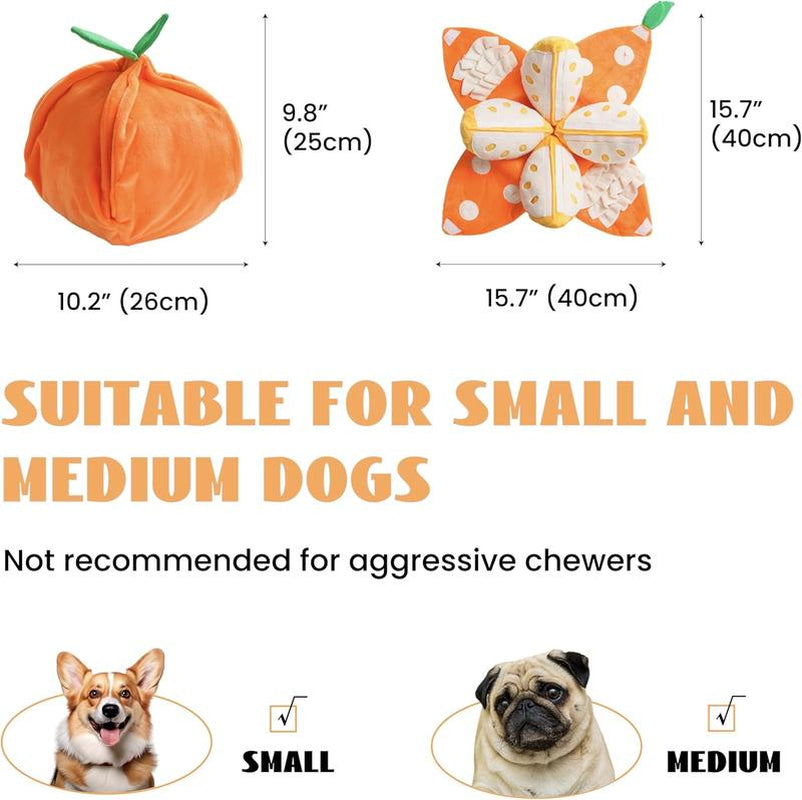 Nocciola 5-In-1 Orange Dog Enrichment Toys,Christmas Gift,4 Orange Slices with a Peel Snuffle Mat for Treats Hunting Fun