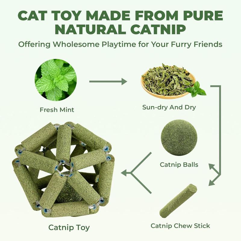 SEKAM Catnip Toys for Cat -Cage Balls & Ball Toy, Cat Toys for Indoor Cats Cleaning Teeth