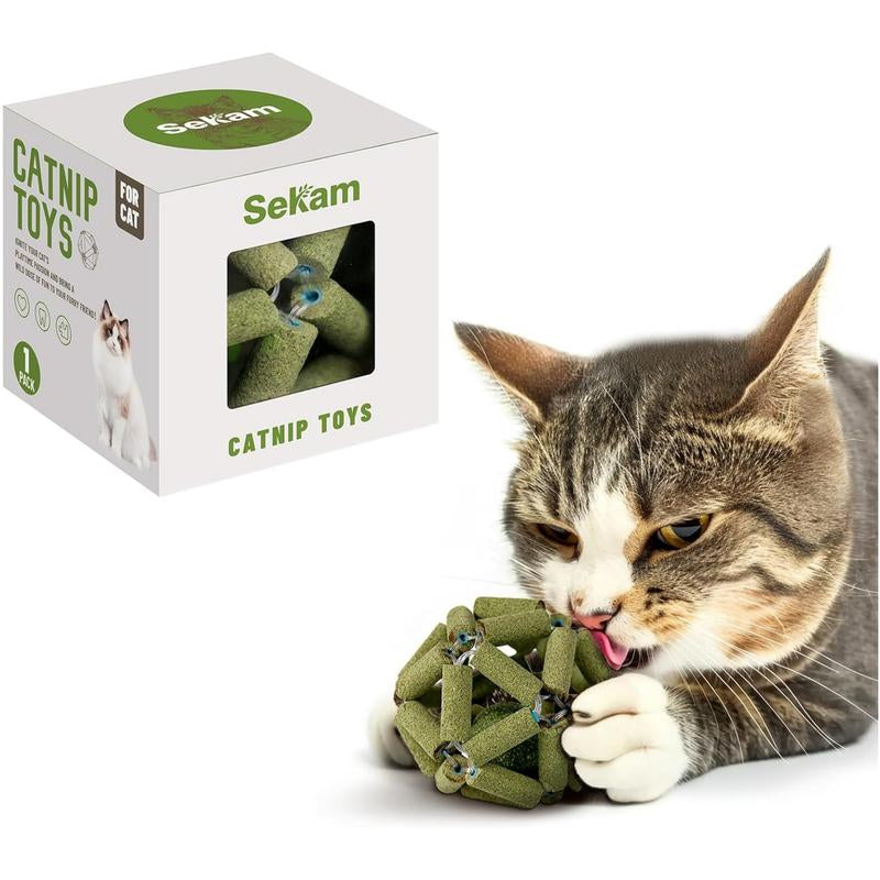 SEKAM Catnip Toys for Cat -Cage Balls & Ball Toy, Cat Toys for Indoor Cats Cleaning Teeth