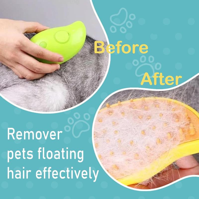 Cat Steamy Brush, Grooming Tool for Cats and Dogs with Steam Function, Massage, and Shedding Hair Removal - Ideal for Pets, Featuring Weighted Blanket Technology, Hair Brush, 3 in 1