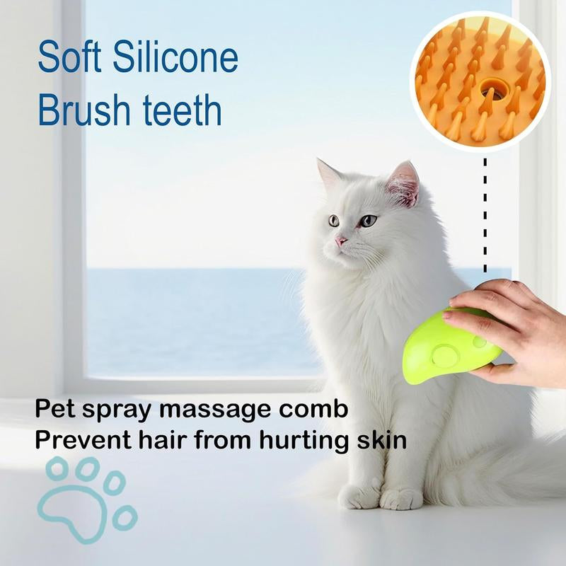 Cat Steamy Brush, Grooming Tool for Cats and Dogs with Steam Function, Massage, and Shedding Hair Removal - Ideal for Pets, Featuring Weighted Blanket Technology, Hair Brush, 3 in 1